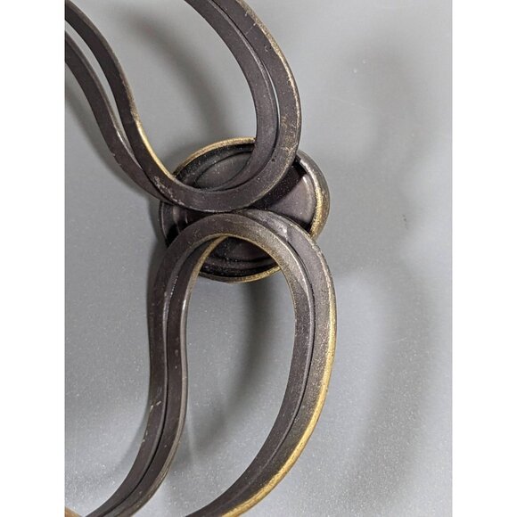 Beachy Coastal Bronze Tone Brown Cats Eye Oval Glass Cabochon Hinge Bracelet 7" - Picture 6 of 8